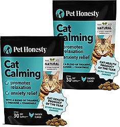 Pet Honesty Dual Texture Chicken Flavored Calming Chews for Cats, 2 count