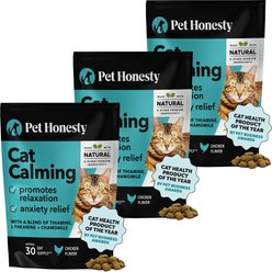 Pet Honesty Dual Texture Chicken Flavored Calming Chews for Cats, 3 count