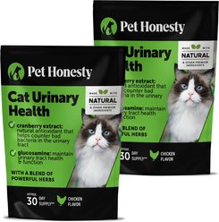 Pet Honesty Urinary Tract Health Chicken Flavored Dual Texture Chews with Cranberry for Cats, 7.4-oz bundle