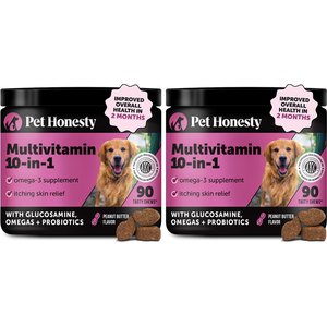 PET HONESTY Multivitamin 10-in-1 Peanut Butter Flavored Chews
