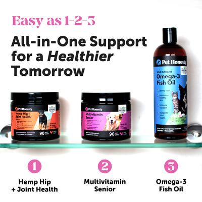 Show full view: Pet Honesty Senior Multivitamin Duck Flavored Soft Chews Digestive Support for Senior Dogs, 90 count, 270 count slide 8 of 12