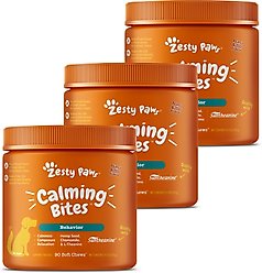 Zesty Paws Hemp Calming Bites Peanut Butter Flavored Soft Chews Composure & Relaxation Supplement for Dogs, 270 count