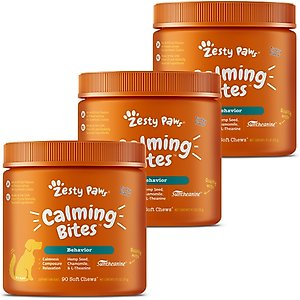 Zesty Paws Hemp Calming Bites Turkey Flavored Soft Chews Supplement for Dogs, 270 count
