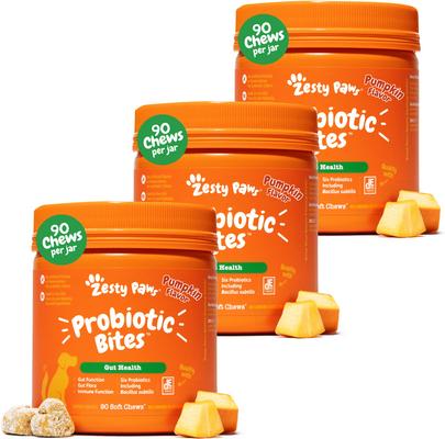 Zesty Paws Probiotic Bites with Natural Digestive Enzymes Pumpkin
