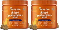 Zesty Paws 8-in-1 Bites Chicken Flavored Soft Chews Multivitamin for Dogs, 180 count