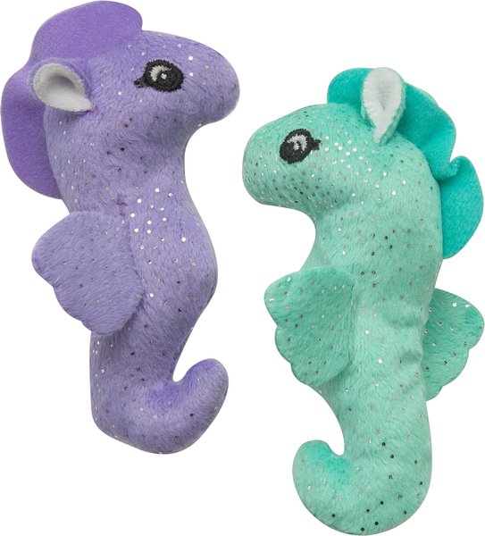 Snugarooz Kitty Seahorse Plush Cat Toy with Catnip, 2 count