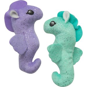 Snugarooz Kitty Seahorse Plush Cat Toy with Catnip, 2 count