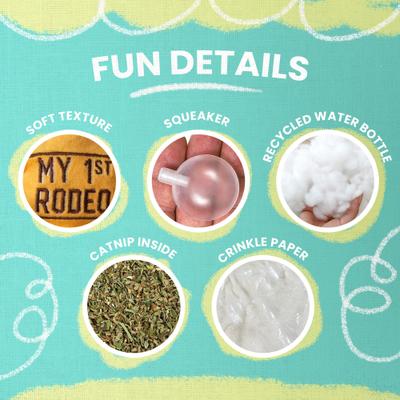 Show full view: Snugarooz Kitty 1st Rodeo Plush Cat Toy with Catnip slide 4 of 6