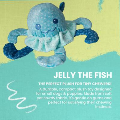 Show full view: Snugarooz Jelly the Fish Squeaky Dog Plush Toy slide 3 of 6