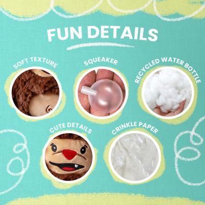 Show full view: Snugarooz Billy the Big Foot Squeaky Dog Plush Toy slide 3 of 5