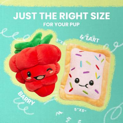 Show full view: Snugarooz Poptart & Raspberry Squeaky Dog Plush Toy, 2 count slide 5 of 6