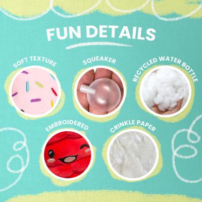 Show full view: Snugarooz Poptart & Raspberry Squeaky Dog Plush Toy, 2 count slide 4 of 6