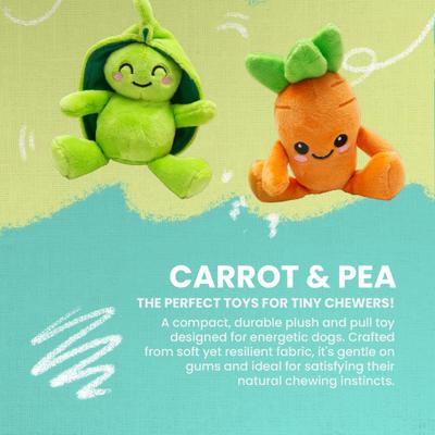 Show full view: Snugarooz Pea & Carrot Squeaky Dog Plush Toy, 2 count slide 3 of 6