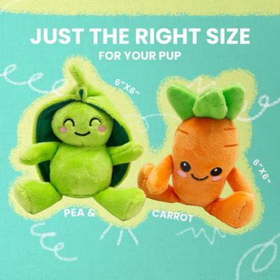 Show full view: Snugarooz Pea & Carrot Squeaky Dog Plush Toy, 2 count slide 5 of 6