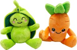 Snugarooz Pea & Carrot Squeaky Dog Plush Toy, 2 count