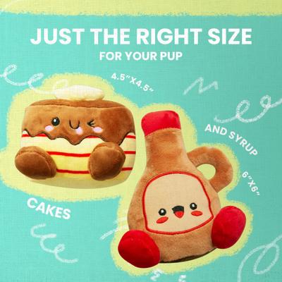 Show full view: Snugarooz Pancake & Syrup Squeaky Dog Plush Toy, 2 count slide 4 of 5