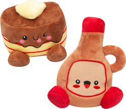 Snugarooz Pancake & Syrup Squeaky Dog Plush Toy, 2 count