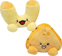 Snugarooz Mac & Cheese Squeaky Dog Plush Toy, 2 count