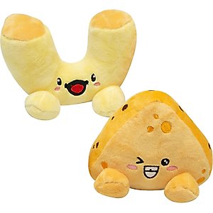 Snugarooz Mac & Cheese Squeaky Dog Plush Toy, 2 count