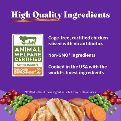 Show full view: Halo Holistic Indoor Chicken Recipe Complete Digestive Health & Healthy Weight Support Adult Grain-Free Cage-Free Dry Cat Food, 3-lb bag slide 8 of 12