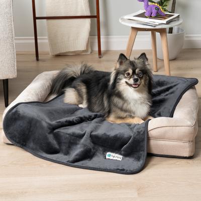 Show full view: PetAmi Sherpa Fleece Waterproof Cat & Dog Blanket, Gray, Small  slide 5 of 10