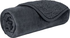 PetAmi Sherpa Fleece Waterproof Cat & Dog Blanket, Gray, Small 