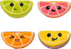 Catstages Dental Fruit Wedges Cat Plush Toy with Catnip, Multicolored, 4 count