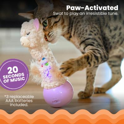 Show full view: Catstages Electronic Dancing Llama Interactive Cat Plush Motion Toy, Wobbles, White slide 3 of 9