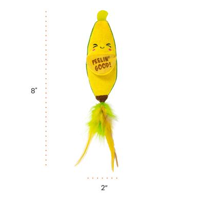Show full view: Catstages Peelin' Good Banana Kicker Dental Cat Plush Toy with Catnip, Yellow slide 8 of 10