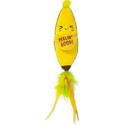 Catstages Catstages Peelin' Good Banana Kicker Dental Cat Plush Toy with Catnip, Yellow