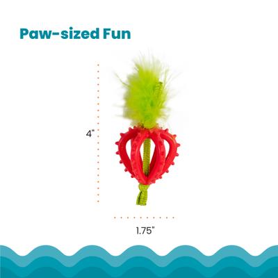 Show full view: Catstages Dental Strawberry Teether Cat Plush Toy with Catnip Oil, Pink slide 5 of 9