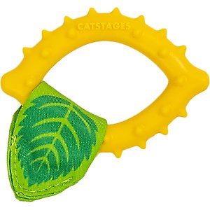 Catstages Dental Lemon Teether Cat Plush Toy with Catnip Oil, Yellow