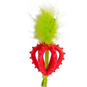 Catstages Dental Strawberry Teether Cat Plush Toy with Catnip Oil, Pink