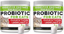 StrellaLab Cat Probiotic Powder & Probiotics with Diarrhea Fiber & Digestive Support Supplement for Cats, 2 count