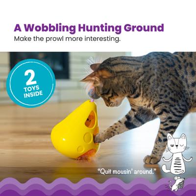 Show full view: Catstages Mousin' Around Wobble Wedge Cat Toy with Catnip, Yellow slide 2 of 8