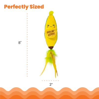 Show full view: Catstages Peelin' Good Banana Kicker Dental Cat Plush Toy with Catnip, Yellow slide 6 of 10