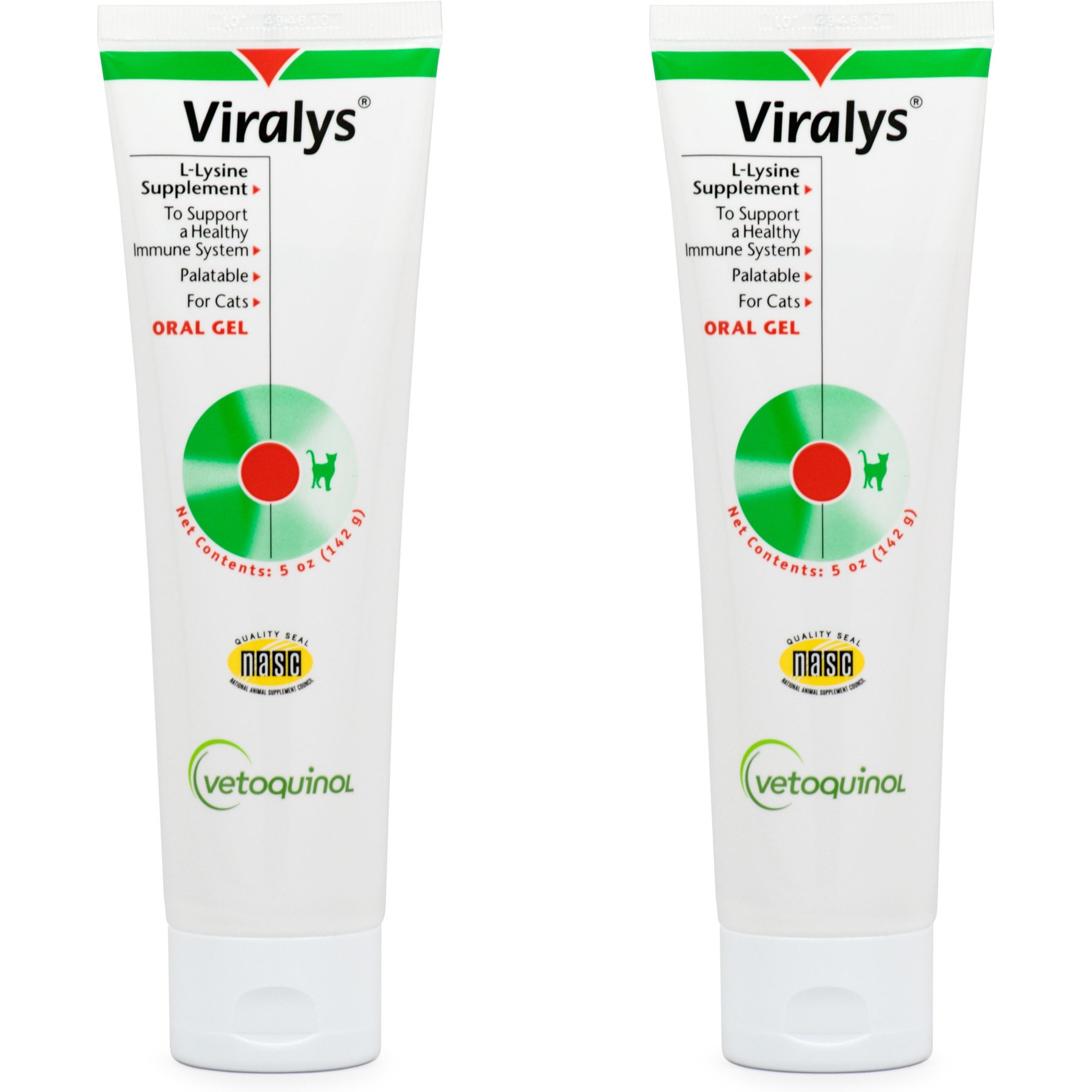 Vetoquinol Viralys Gel Immune Supplement for Cats, 10-fl oz bundle