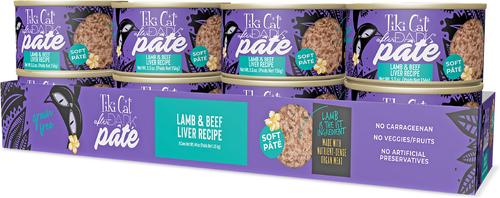 Show full view: Tiki Cat After Dark Pate Lamb & Beef Liver Recipe Grain-Free Wet Cat Food, 5.5-oz can, case of 8 slide 3 of 12