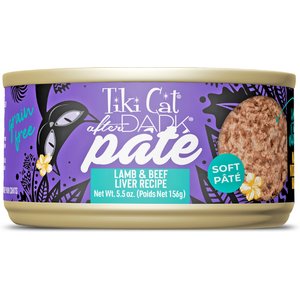 Tiki Cat After Dark Pate Lamb & Beef Liver Recipe Grain-Free Wet Cat Food, 5.5-oz can, case of 8
