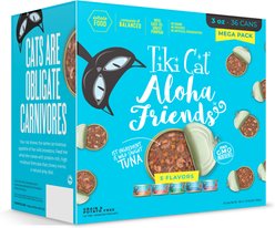 Tiki Cat Aloha Friends Tuna Favorites Mega Variety Pack Grain-Free Flaked Wet Cat Food, 3-oz can, case of 36