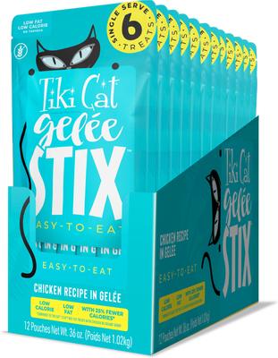 Show full view: Tiki Cat Stix Gelee Chicken Lickable Kitten Treats, 3-oz pouch, pack of 6 slide 4 of 9