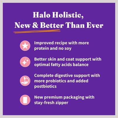 Show full view: Halo Holistic Grain-Free Wild-Caught Salmon & Whitefish Recipe Complete Digestive Health Dry Kitten Food, 6-lb bag slide 7 of 13