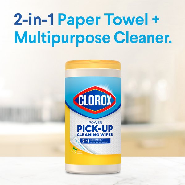 Clorox Power Pick-Up Lemon Verbena Cleaning Wipes, 225 count