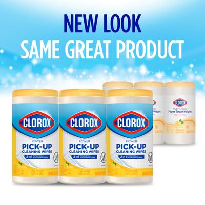 Show full view: Clorox Power Pick-Up Lemon Verbena Cleaning Wipes, 225 count slide 3 of 12