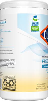 Show full view: Clorox Simply Lemon Compostable Cleaning Wipes, 225 count slide 4 of 11