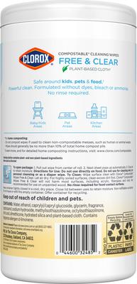 Show full view: Clorox Simply Lemon Compostable Cleaning Wipes, 225 count slide 5 of 11