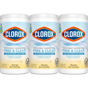 Clorox Simply Lemon Compostable Cleaning Wipes, 225 count
