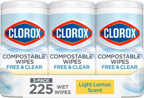 Show full view: Clorox Simply Lemon Compostable Cleaning Wipes, 225 count slide 2 of 11