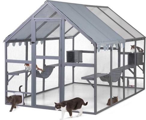 Show full view: Coziwow Outdoor Walk-in Catio Cat Exercise Pen, Grey slide 7 of 12
