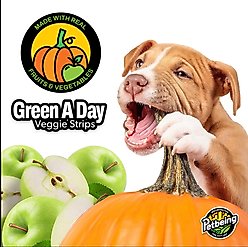 PetBeing Green a Day Veggie Strips Pumpkin & Apple Vegetarian Supplement Chew for Dogs, 3-oz bag slide 2 of 7